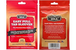Cardboard Gold Easy Grip/Pull Tabbed Grade Saver Soft Sleeves (1000 Sleeves)
