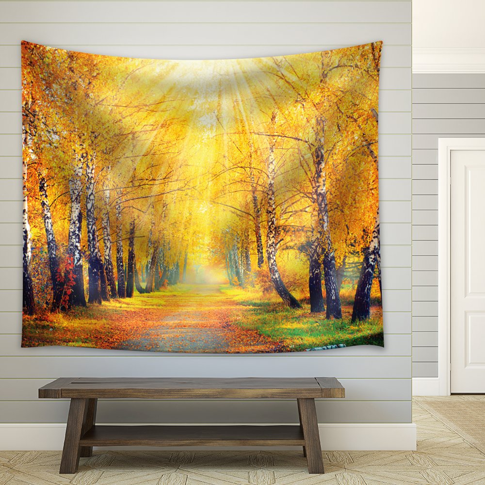 Tapestry Golden Forest Road - Fabric Tapestry Home-Decor - 51x60 inches