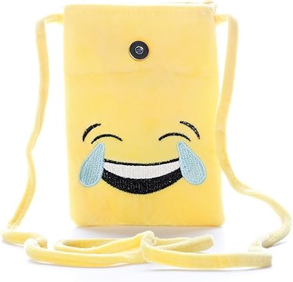 HC Toys LLP Laughing Emoji Smiley Plush Stuffed Soft Toy Sling Bag for Kids Boys Girls Backpacks