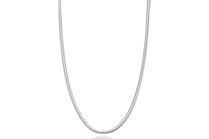 Miabella 925 Sterling Silver Italian 1.5mm, 2mm, 2.5mm Round Snake Chain Necklace for Women Made in Italy