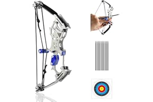 SQLWYLAT Mini Compound Bow and Arrow Set for Age 14+, Cool Gadget for Man & Women, Archery Hunting Bow for Target Shooting Hunting Games Relieve Pressure Birthday Festival