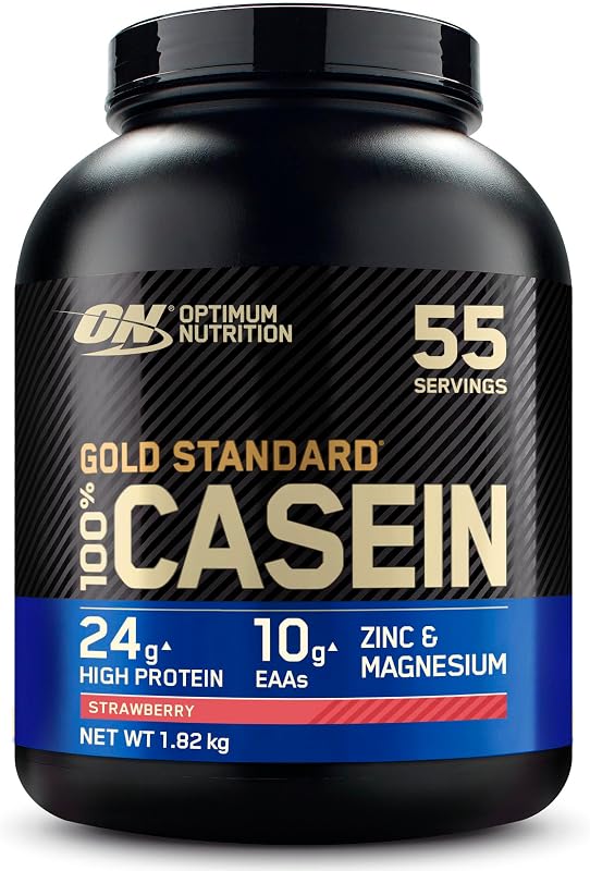 Gold Standard 100% Protéine de Caséine en Poudre, Goût Fraise, 1.82kg, 55 Doses