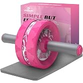 Ab Roller Wheel for Home Gym, Abs &amp; Core Strength Workout with Knee Pad Set | Stable ab roller with knee pad for workouts, abdominal wheel for full-body strength training &amp; core control