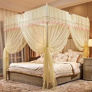 Wsreyj Mosquiteras Camasoporte De Techo Cuadrado Hogar Integrado