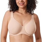 DELIMIRA Women's Inbarely Plus Full Coverage Bra Plus Size Underwire Unlined Seamless Bras