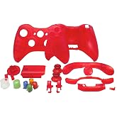 OSTENT Replacement Case Shell &amp; Buttons Kit for Microsoft Xbox 360 Wireless Controller Color Red