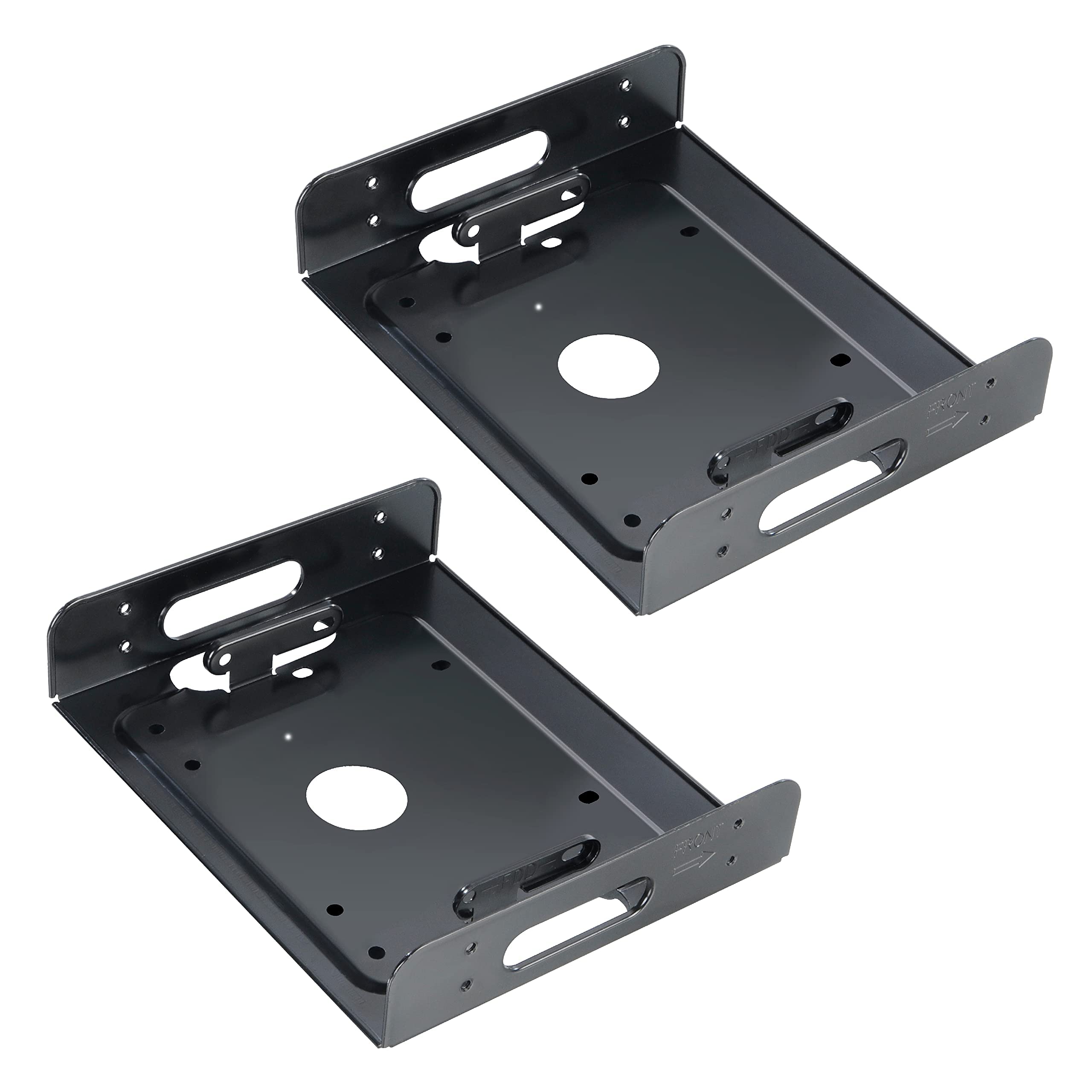 Akasa SSD & HDD Adapter | Fits 3.5" HDD or 2.5" HDD/SSD Into 5.25" PC Bay | Included Anti Vibration Pads and Mounting Screws | Black SECC | 2 Pack | AK-HDA-01-KT02