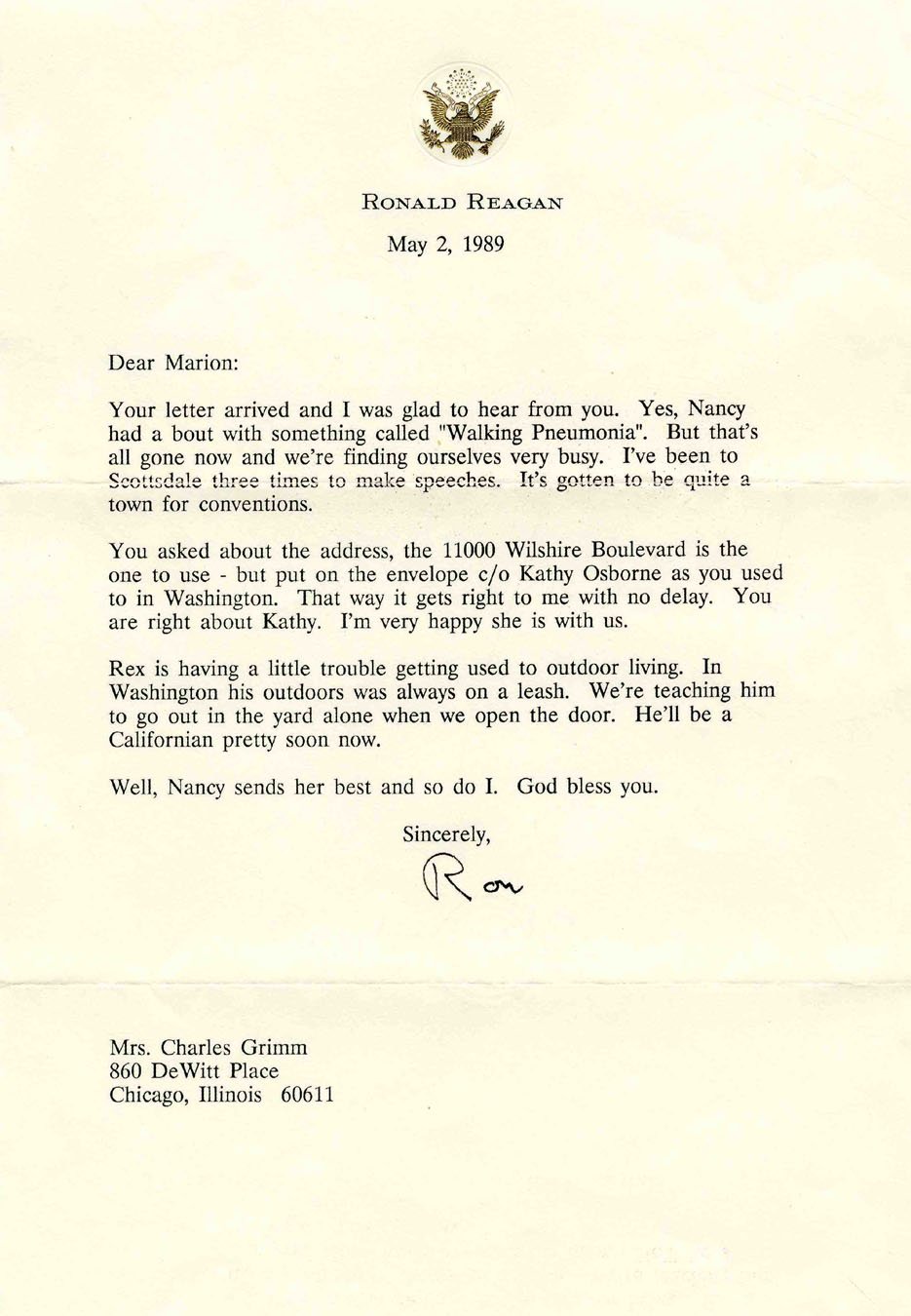 President Ronald Reagan Signed Letter 1989: Ronald Reagan: Amazon.com: Books