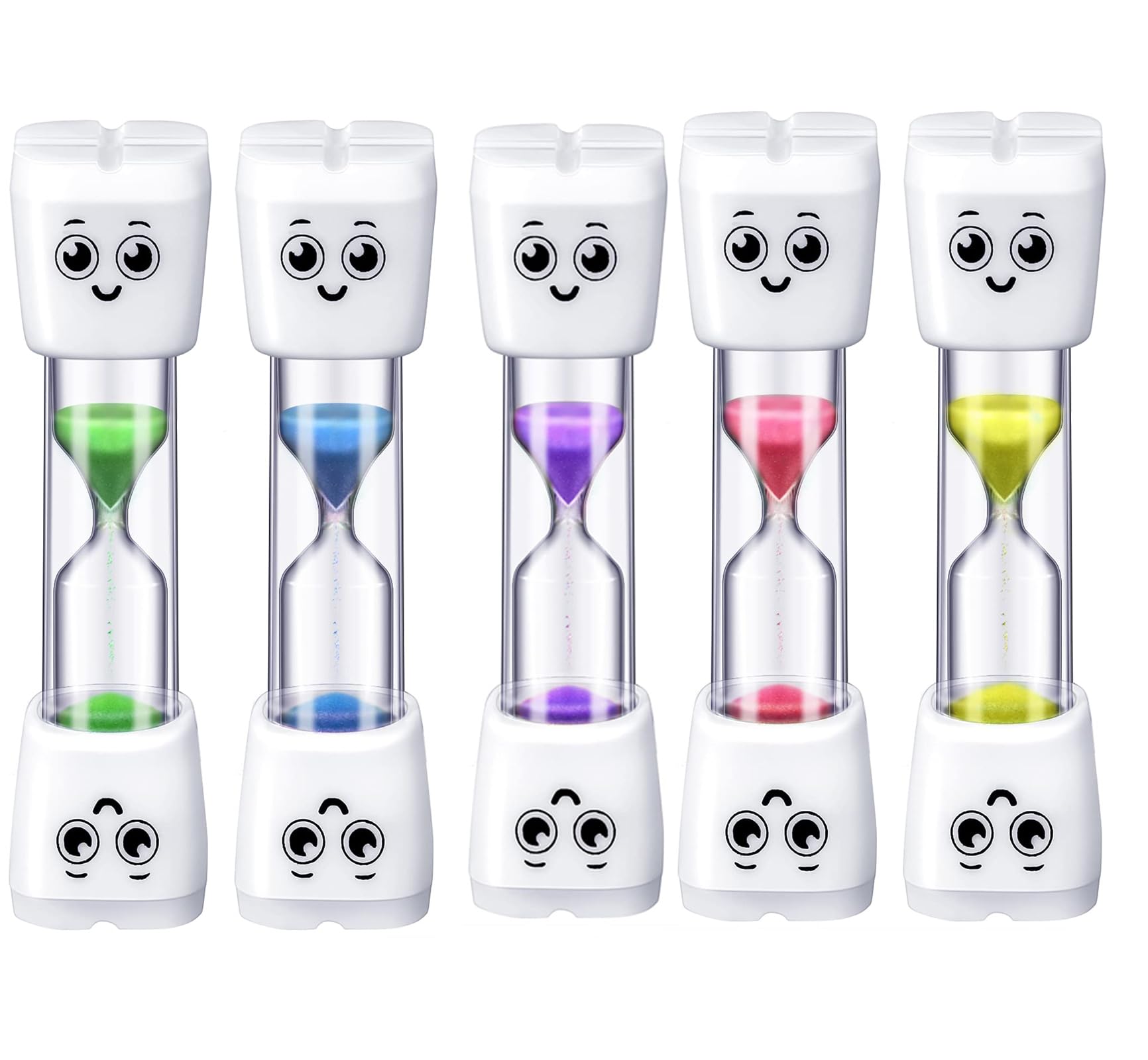 Sand Timer for Kids,5 PCS Toothbrush Timer for Kid 3 Minute Smile Tooth Brushing Sand Timers for Children Boys Girls Oral Hygiene Party Favors