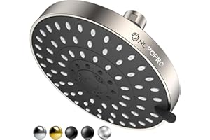HOPOPRO 5-Mode High Pressure Shower Head - Consumer Reports, The Washington Post, NBC News, TODAY TV Show Recommended - High Flow Fixed Showerheads Bathroom Rain Showerhead (6 Inch Brushed Nickel)