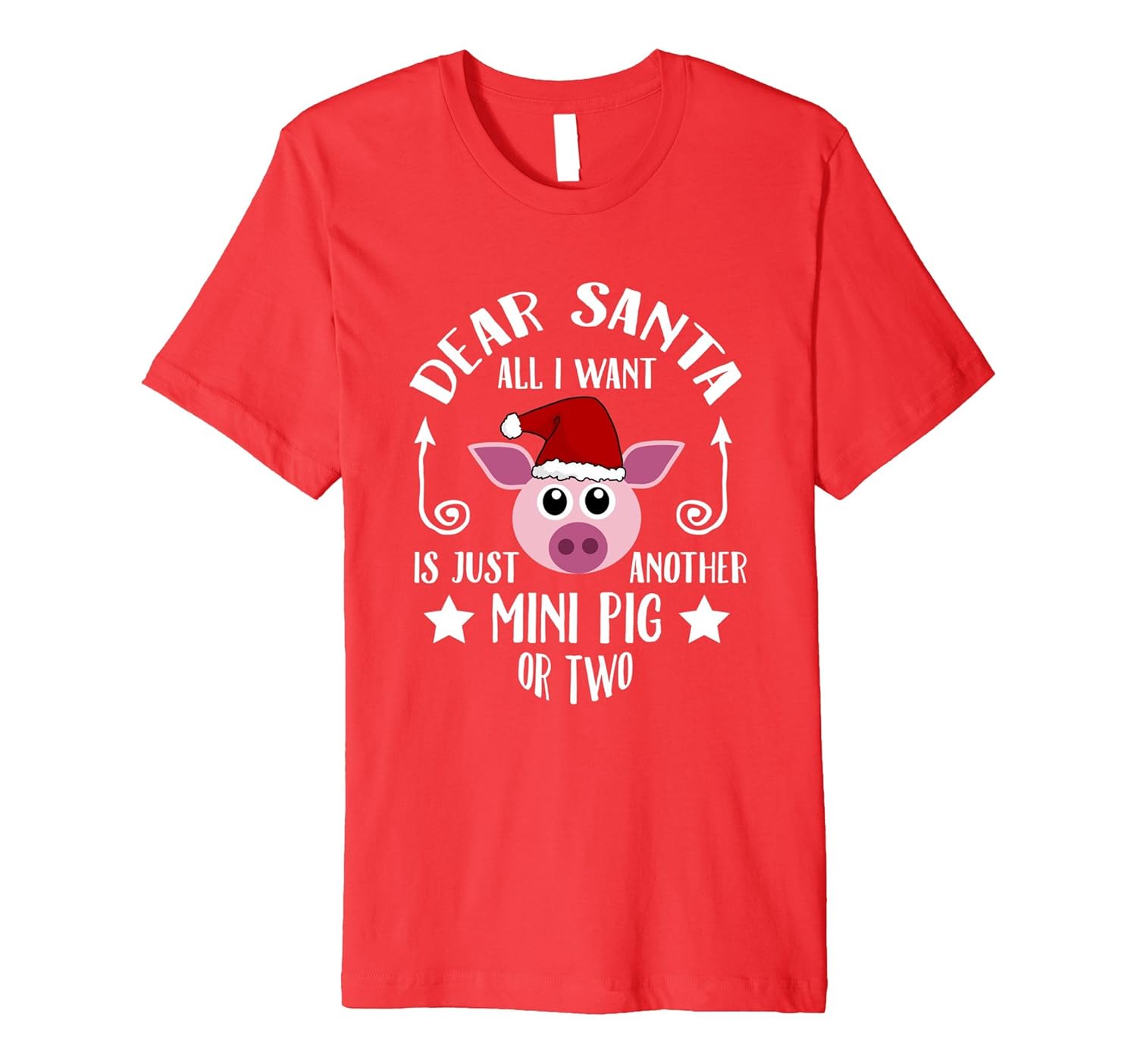 Cute Dear Santa Pet Pig Christmas T-shirt-ANZ