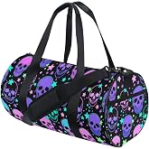 MNSRUU Duffel Bags Stars Purple Skulls Sports Gym Bag Travel Luggage Overnight Bags for Men Women Duffel Bags for Traveling