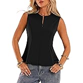APRRAIN Womens Summer Peplum Tank Tops Sleeveless Zipper High Neck Dressy Casual Blouses Business Work Outfits 2026 Trendy