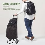 Rainberg 50L Lightweight 2 Wheel Shopping Trolley Black Pattern view 4