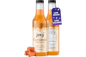 JAVY COFFEE Javy Premium Coffee Syrup, Low Sugar - Low Calorie, Coffee Flavoring Syrup, Coffee Bar Accessories. Great for Flavoring All Types of Drinks