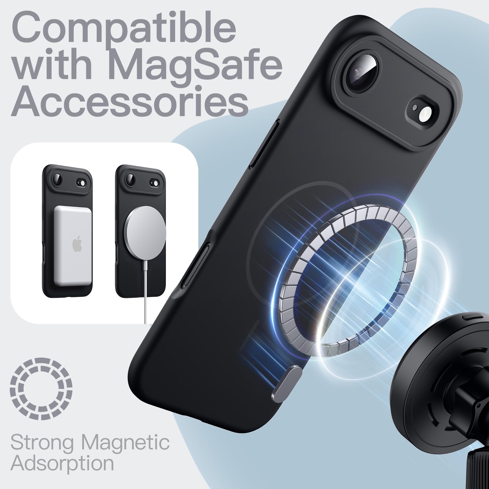 JETech Magnetic Silicone Case for iPhone 17 Air 6.5-Inch Compatible with MagSafe