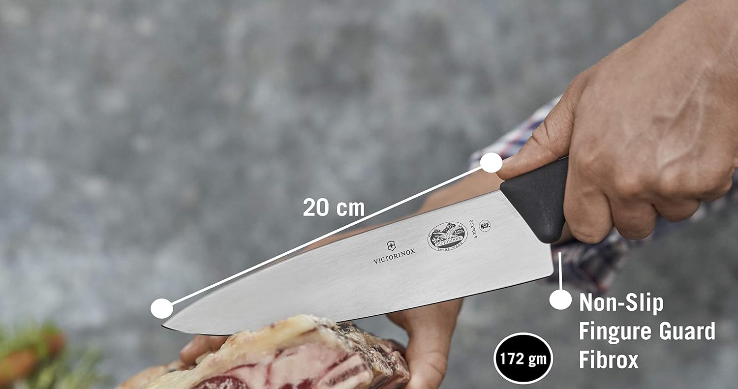 Victorinox 5.2063.20 Chefs Knife, Extra Broad, 20cm, Black, 20 cm - Image 5