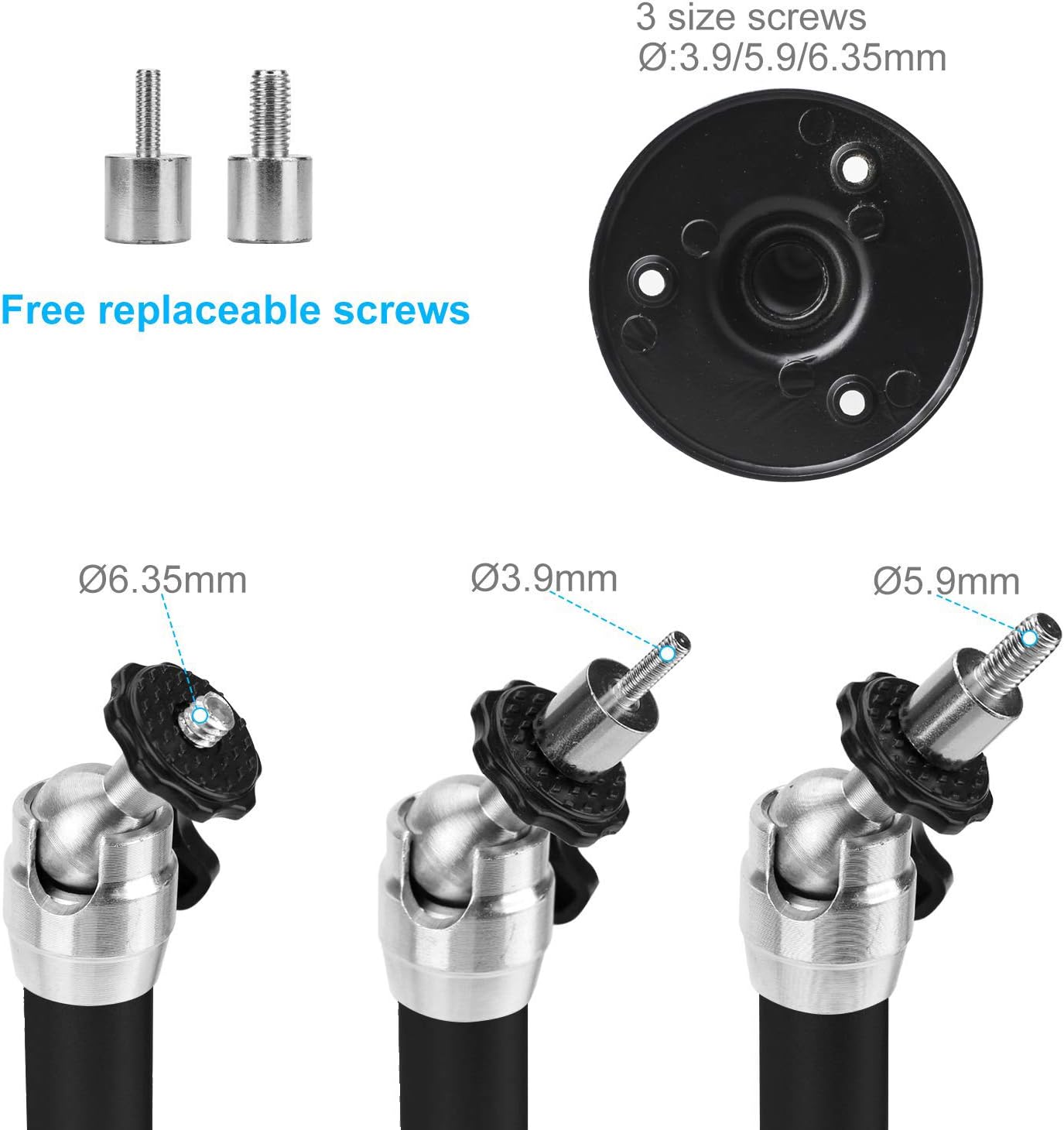 Mini Ceiling Wall Projector Mount Compatible with QKK, DR.J Upgrade, DBPOWER, Anker, AAXA Technologies, Artlii, LoongSon, APEMAN and Most Other Mini Projector （175mm, Black）