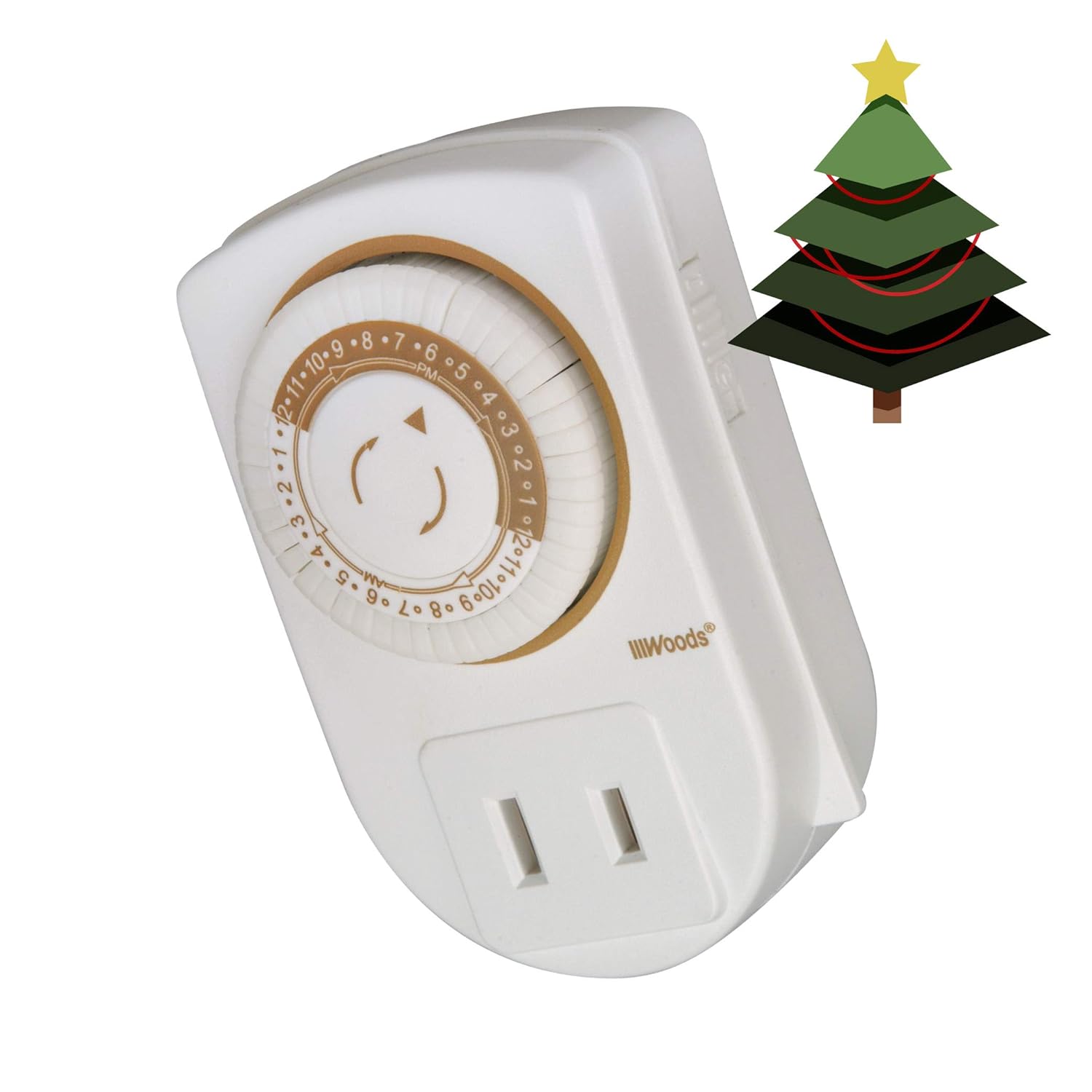 Woods 50006WD Indoor 24Hour Mechanical Outlet Timer, 30 Minute 2 Pack