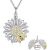 You Are My Sunshine Necklace 925 Sterling Silver Sunflower Necklace Sunflower Locket Sunshine Jewelry Gifts For Women Female
