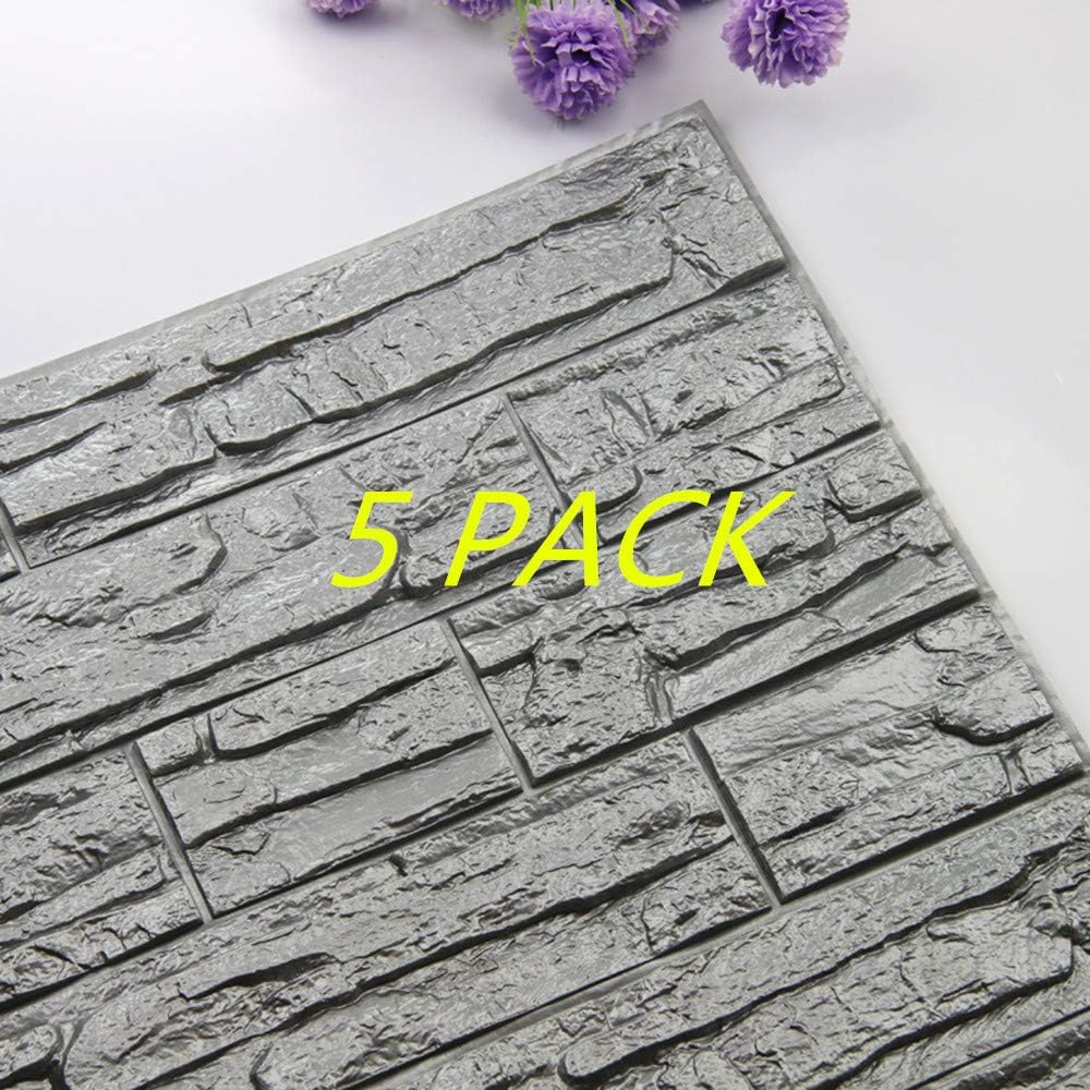 LINK 2018 New 3D Wall Brick Stone Rustic Effect Self-Adhesive Sticker 3D Art Wall Panels for Living Room Bedroom…