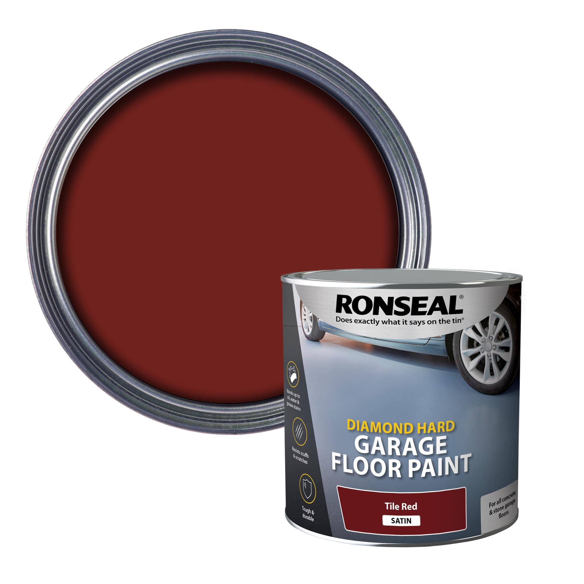 Ronseal DHGFPR25L 2.5L Diamond Hardgarage Floor Paint - Tile Red