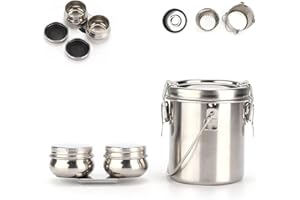 Paint Brush Washer, Stainless Steel Paint Brush Cleaner with Double Dipper Container Cup Paint Brush Holder for Oil Painting