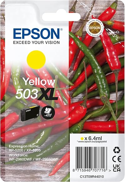 Epson 503XL Yellow Ink Cartridge Genuine Dye Pigment Black Ink