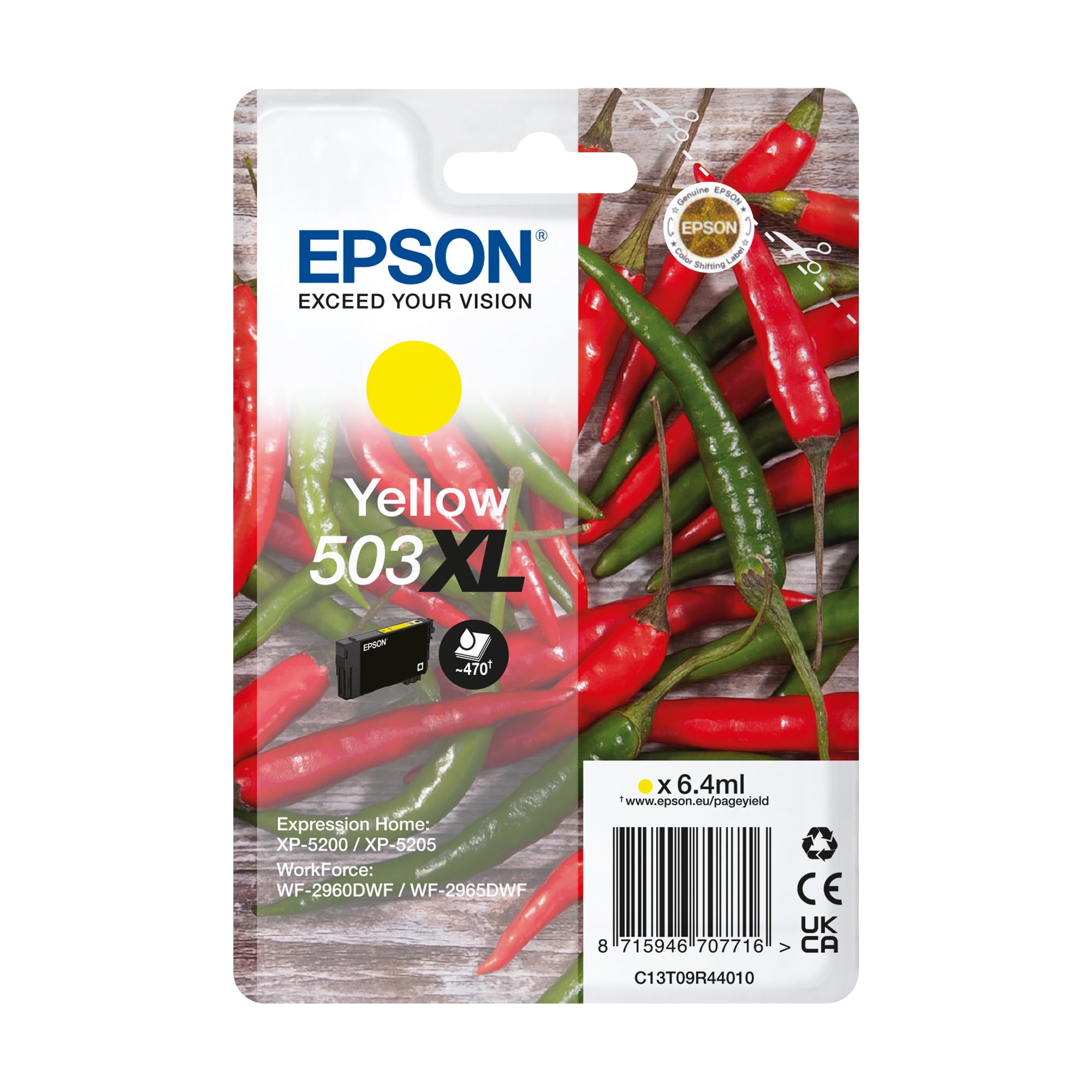 Epson 503XL Chillies, Genuine Yellow Ink Cartridge