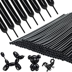 PIGETALE 260 Balloons 100PCS Black Twisting Animal