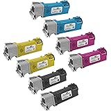 Speedy Inks - Compatible Xerox 6500 Set of 8 Toner Cartridges 106R01597 106R01596 106R01595 106R01594 for Phaser 6500, WorkCentre 6505 Printers: 2 Black, 2 Cyan, 2 Magenta, 2 Yellow