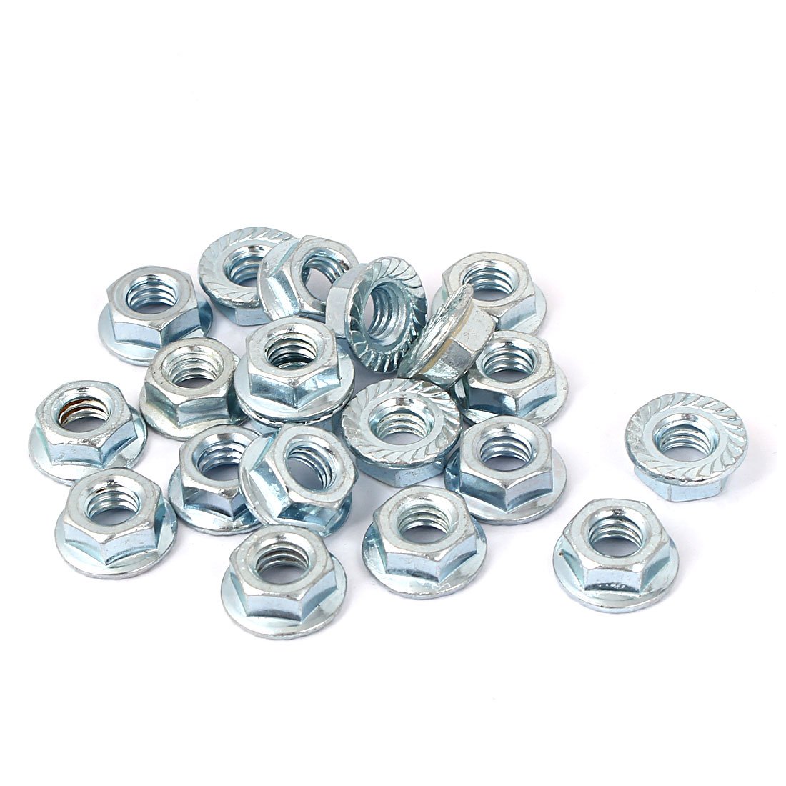 Sourcingmap 5/16 inch x 18 Carbon Steel Serrated Hex Flange Lock Nuts 20pcs
