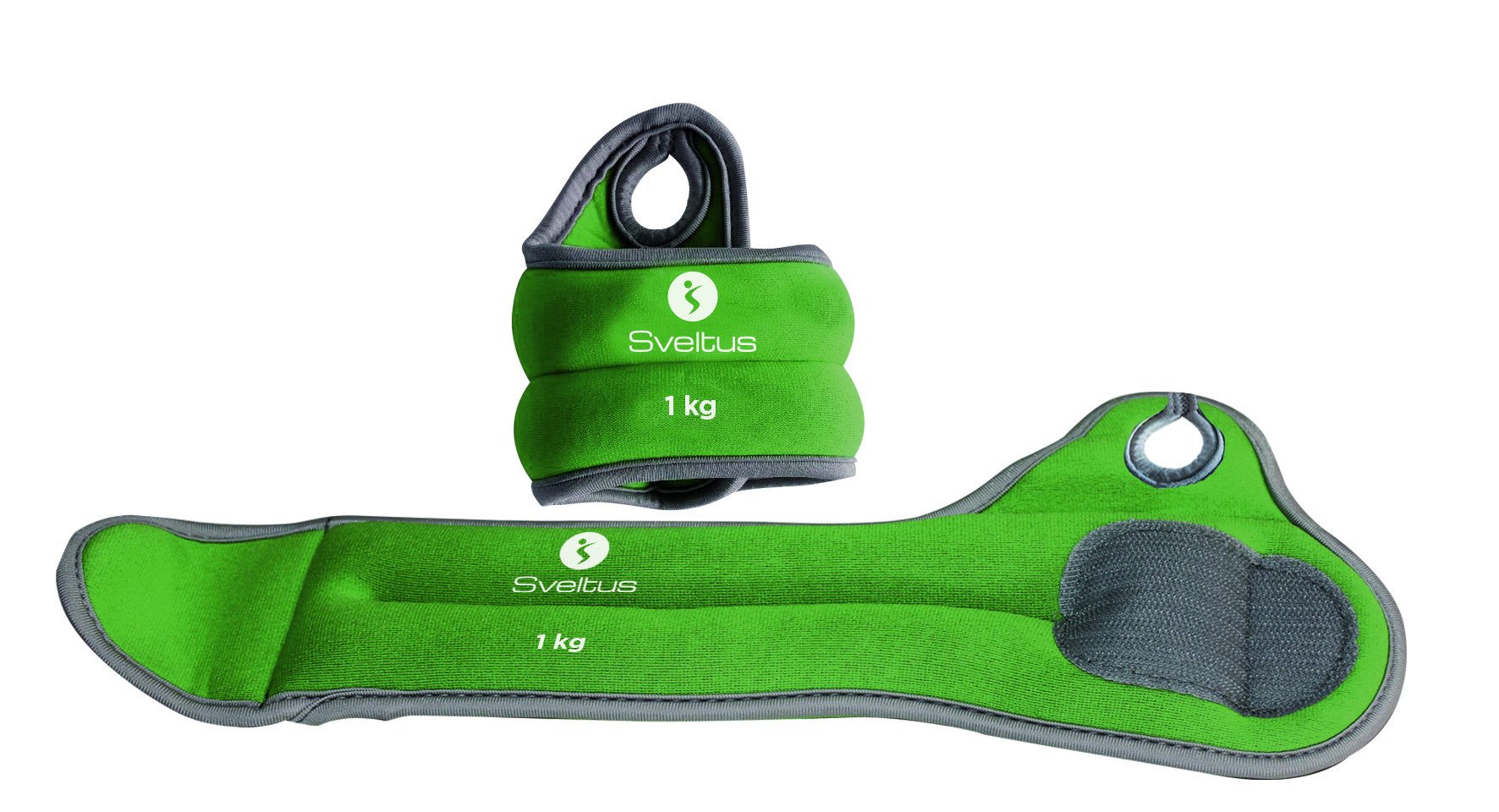 Sveltus Weighted Wrist Bracelets 1 kg (Pair) Adult Unisex, Green, One Size