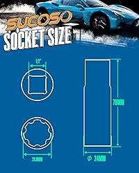 7 Spline Lug Nut Key, 1/2" Drive Impact Socket Fit