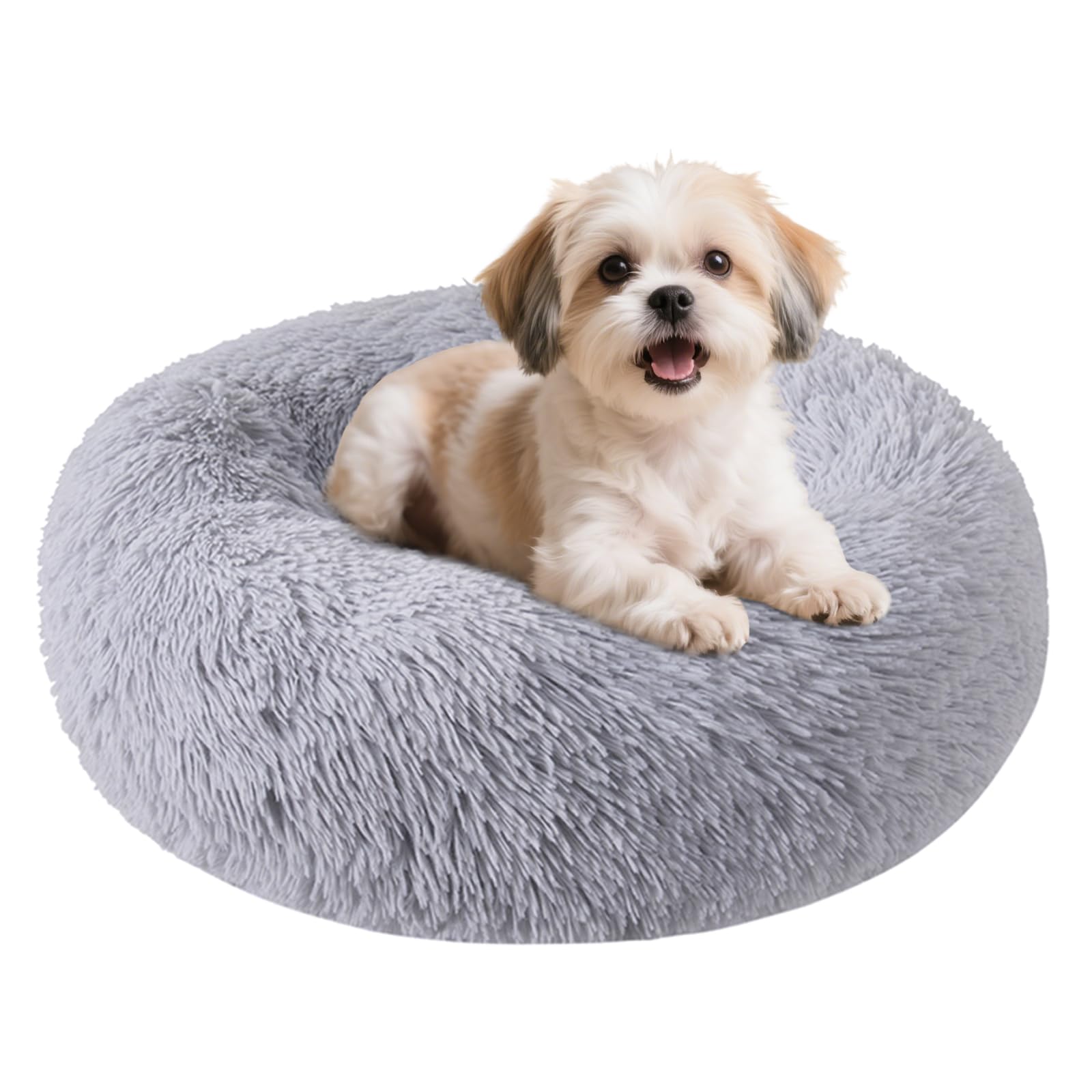 Photo 1 of Dog Bed for Small Medium Large Dogs Cats, 20 inch Calming Washable-Round Cozy Soft Pet Bed for Puppy and Kitten with Slip-Resistant Bottom