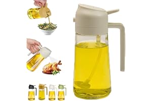 Wmool Oil Sprayer for Cooking, Oil Dispenser for Kitchen Spray, 2 in 1 Olive Oil Dispenser Bottle for Kitchen, 17oz/500ml Glass Oil Bottle, Food-grade Oil Mister for Air Fryer,Salad,Frying,BBQ