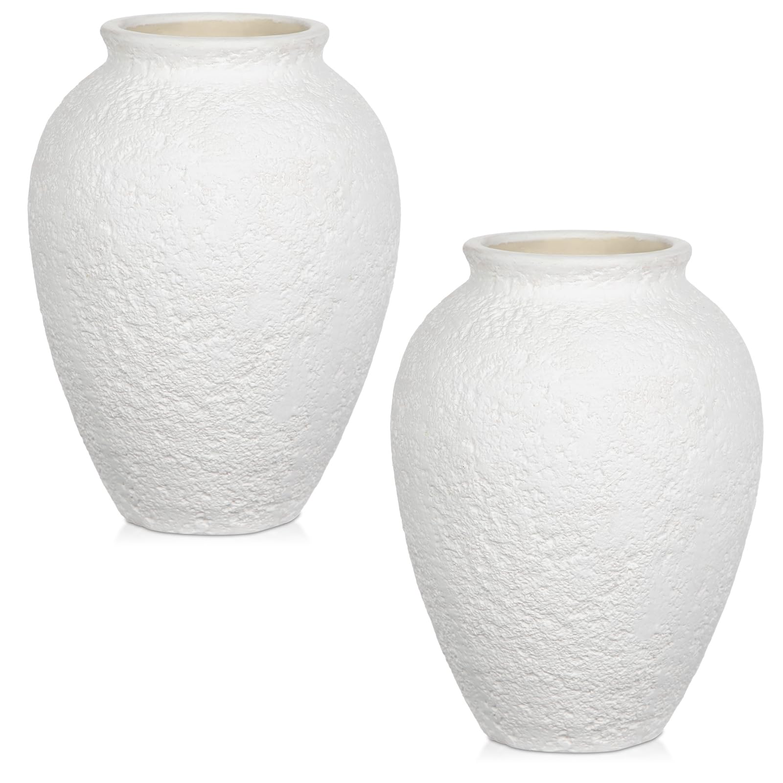 Photo 1 of Rustic Ceramic Vase for Home Decor – 2PCS 6.7" Small Decorative Matte White Vases for Dried Flowers, Pampas Grass, Faux Plants – Modern Farmhouse Boho Table Centerpiece