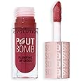 Revolution Beauty, Pout Bomb Plumping Lip Gloss, High-Shine for Glossy, Fuller & Plump Lips with Hyaluronic Acid & Peptides, Vegan & Cruelty-Free, Deep Rosewood Rose Pink, 0.15 Fl Oz
