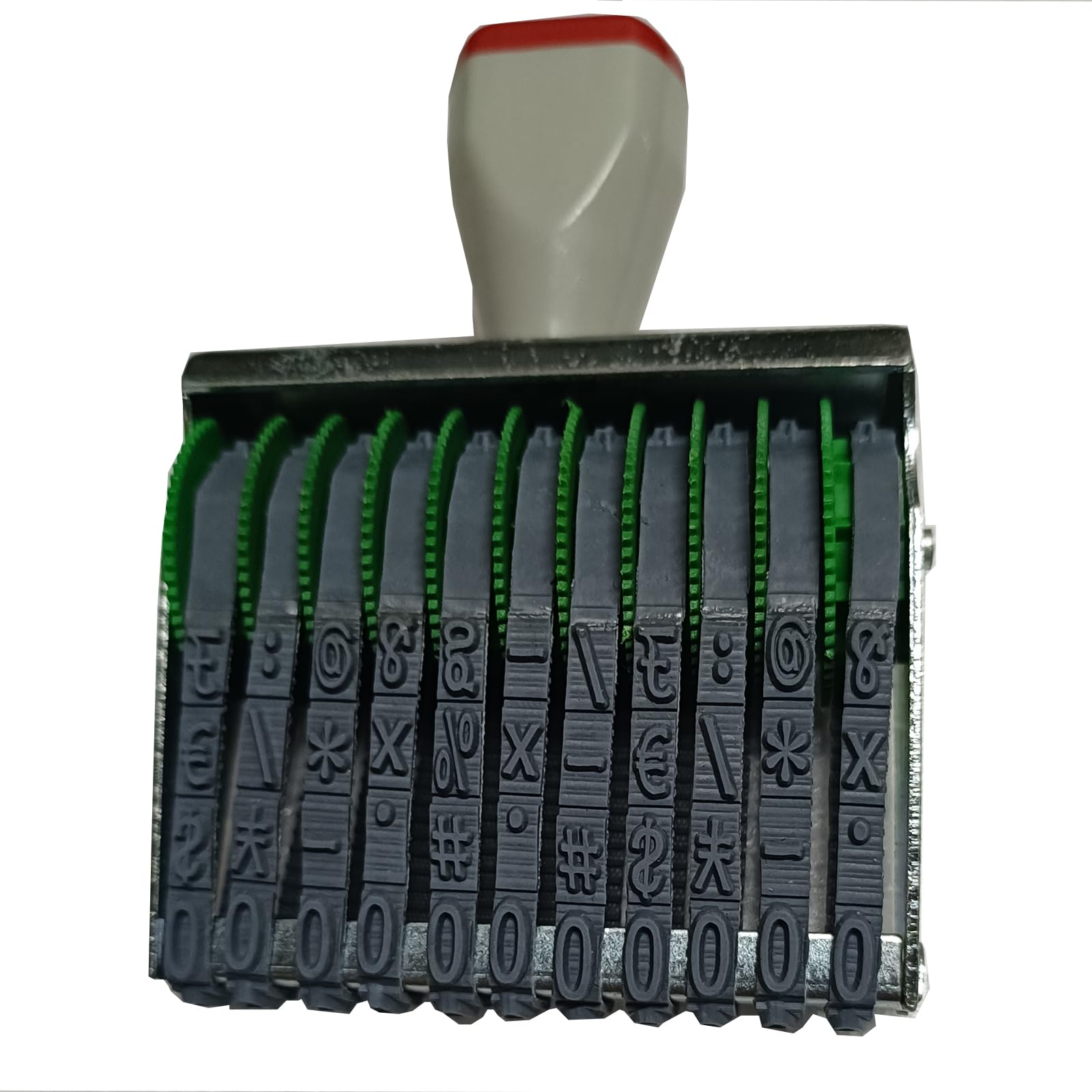 WANLIAN 11digit Changeable0-9 Numbers & Symbol Rubber Numbering Stamp,Multi-Function Numbers Stamps Personalized,Imprint Size 68 x 7 mm, Multicolor