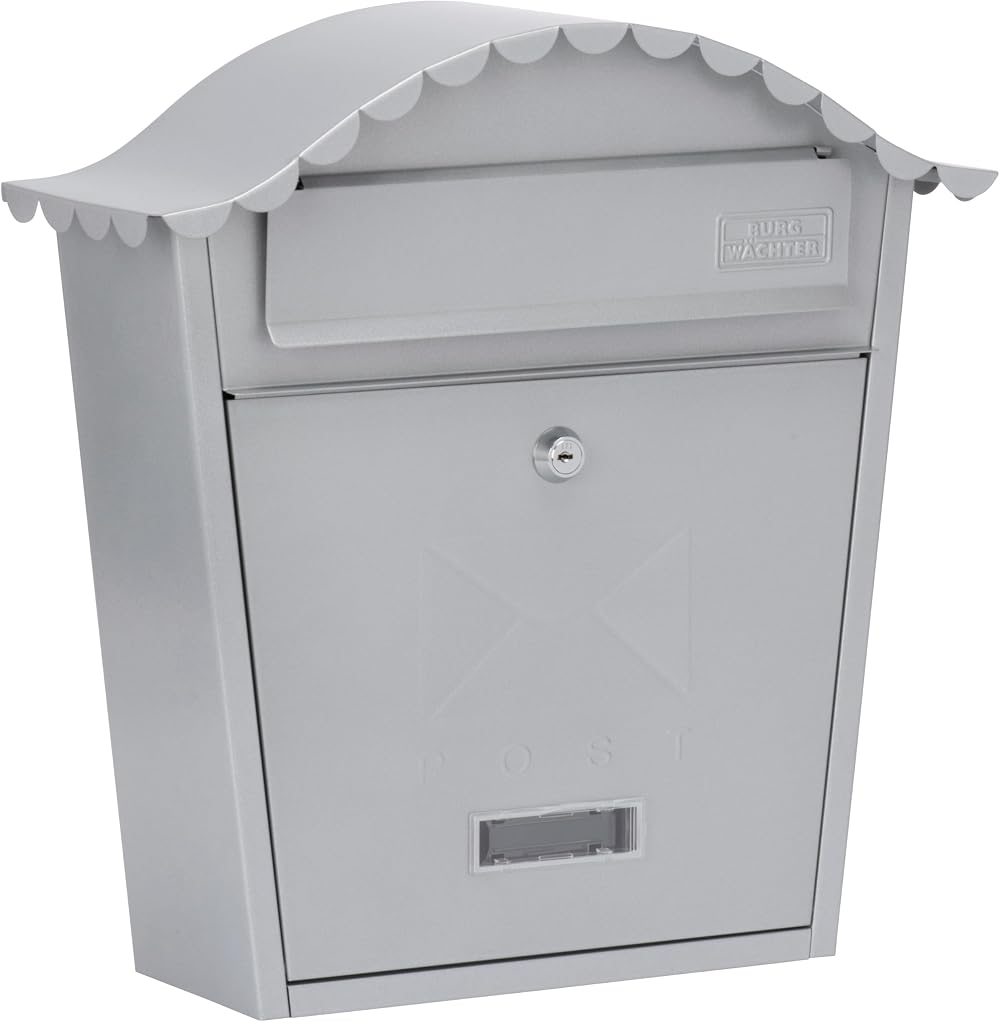 Burg-Wächter MB01S Silver Classic Wall Mounted Galvanised Steel Lockable Post