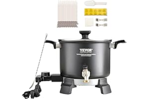 VEVOR 5 Liter Wax Melter for Candle Making, Large Electric Wax Melting Pot Easy Pour Spout, 4-Level Temperature Control, Easy Clean for Candle Soap Cream Beauty Bulk Production Business or Home