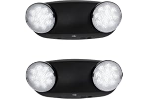 CM MZY Emergency Lights with Battery Backup,Commercial Emergency Light,Two Adjustable LED Light Head Emergency Lighting Fixtures with Black Housing,120-277V AC, UL Certified,2PCS
