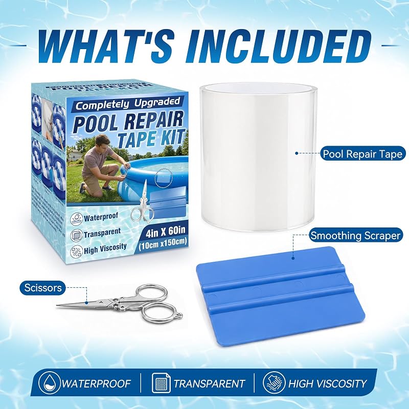 Kit Riparazione Piscina 10x150cm Parches PVC Impermeabili