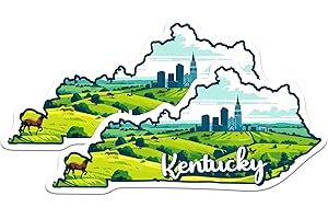 BLISS MONKEY CO. (2 Pack) Kentucky State Shape Stickers - KY State Sticker - Choose from 50 States - 5 Inches On Longest Side - Premium Vinyl - for Cars, Skateboards, Laptops - Made in USA - BMCS1252
