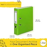 Office Centre 10 A4 Green Lever Arch Files Metal Edge 7.5cm Spine 32cm High view 3