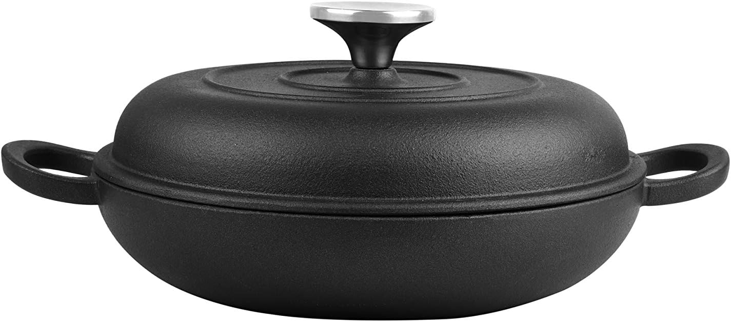 Alpha Global Cast Iron Nonstick Casserole Black 8 Inch