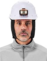 Ergodyne 16840 Winter Hard Hat Liner Thermal Fleece Chin Length Black N-Ferno view 7
