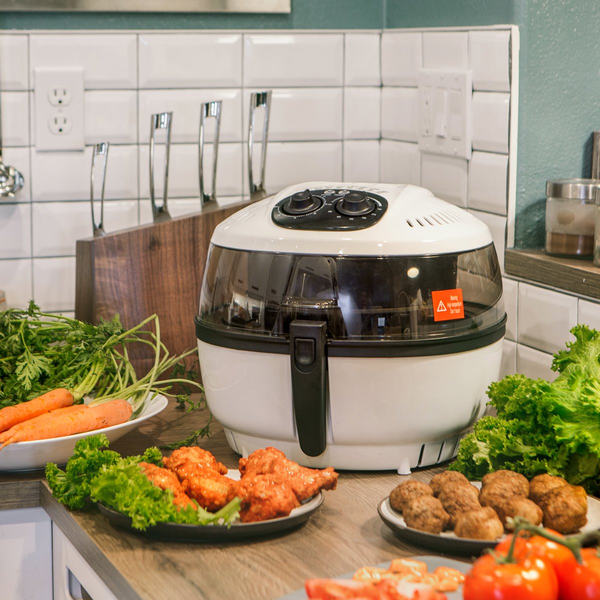 Ensue Deluxe 6.3 Quart XL 1400W Vortex Control Electric Air Fryer with Basket Cooker No Oil Temperature and Time Control