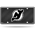 Rico Industries NHL Hockey Carbon Fiber Metal Auto Tag 6" x 12" - Great for Truck/Car/SUV