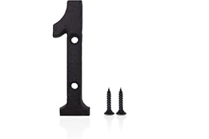 JERRYBABY 3 Inch House Numbers- Special Cast Iron Home Address Number- Easy Install (3 Inch High, 1)